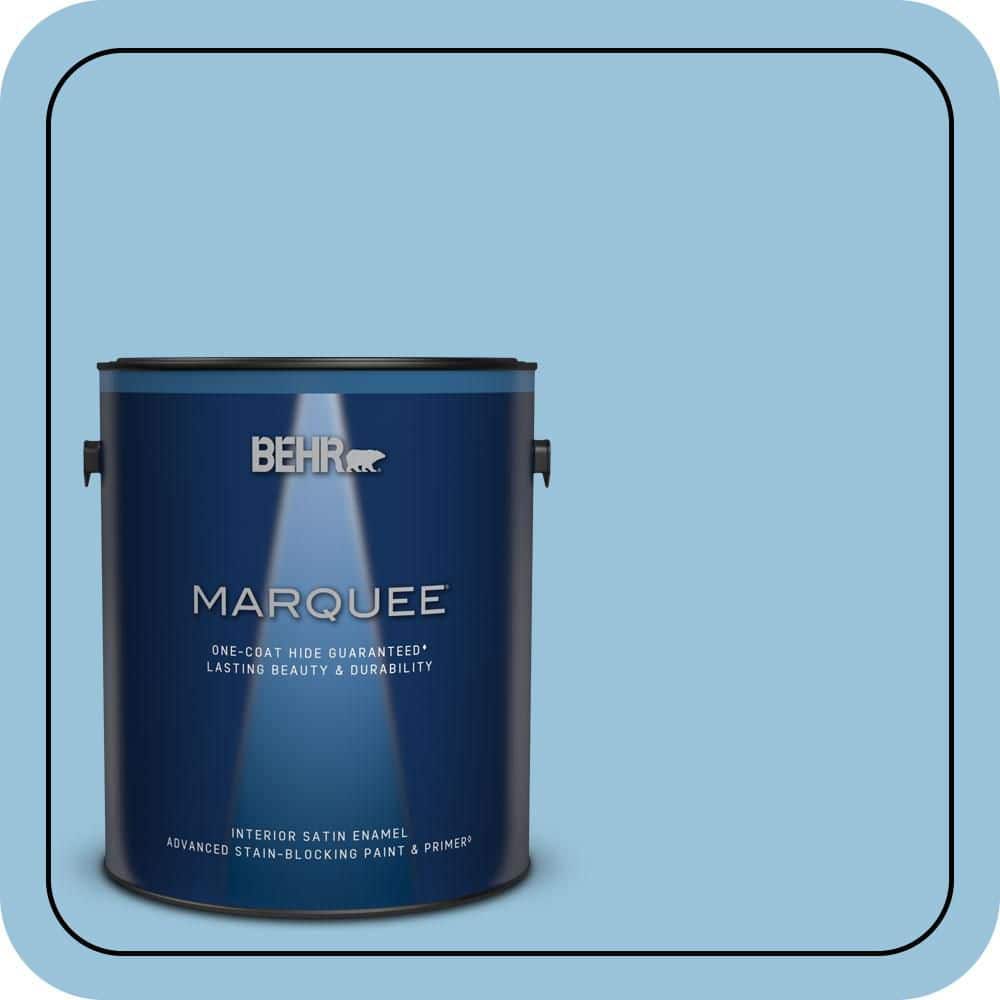 BEHR MARQUEE 1 gal. #560D-4 Madras Blue Satin Enamel Interior Paint & Primer (1)