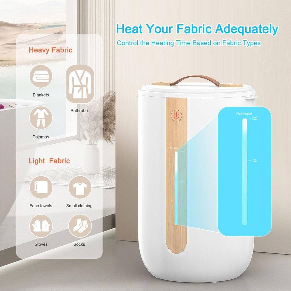 Numhew 1-Piece White Towel Warmer for Bathroom, Towel Warmer Bucket with Heating Progress Bar, Fragrance Disc Holder (3)