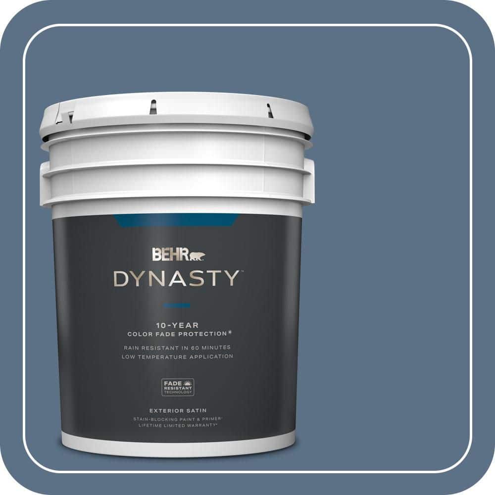 BEHR DYNASTY 5 gal. #S520-6 Layers of Ocean Satin Enamel Exterior Stain-Blocking Paint & Primer