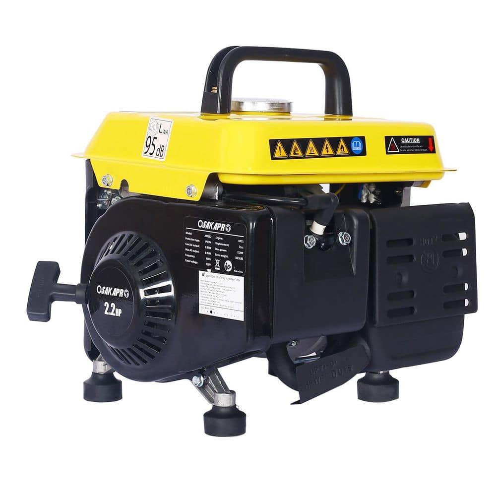 Tatayosi 900W Peak Power Portable Multifunctional Low Noise Outdoor Gas Generator (Yellow Top) (1)