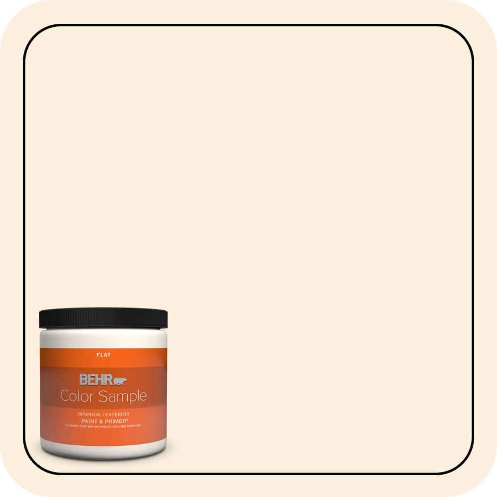 BEHR PREMIUM PLUS 8 oz. #PWN-40 Elegant Ivory Flat Interior/Exterior Paint & Primer Color Sample
