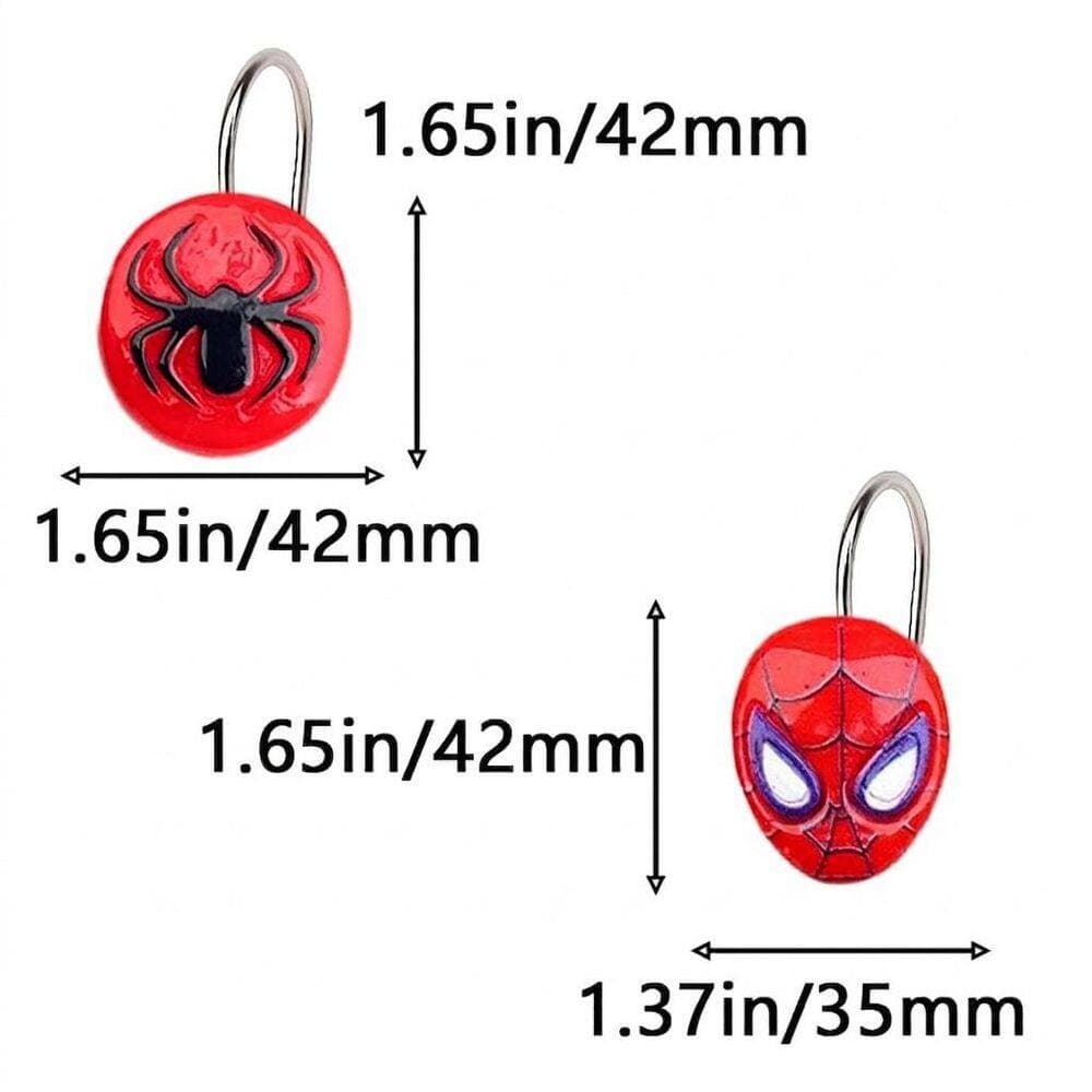KHKFY Superhero Resin Shower Curtain Hooks Rustproof Red Decorative Bathroom Curtain Rings Set of 12 12-Pack (2)