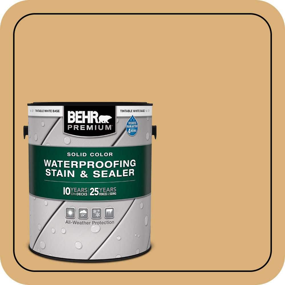 BEHR PREMIUM 1 gal. #SC-139 Colonial Yellow Solid Color Waterproofing Exterior Wood Stain and Sealer
