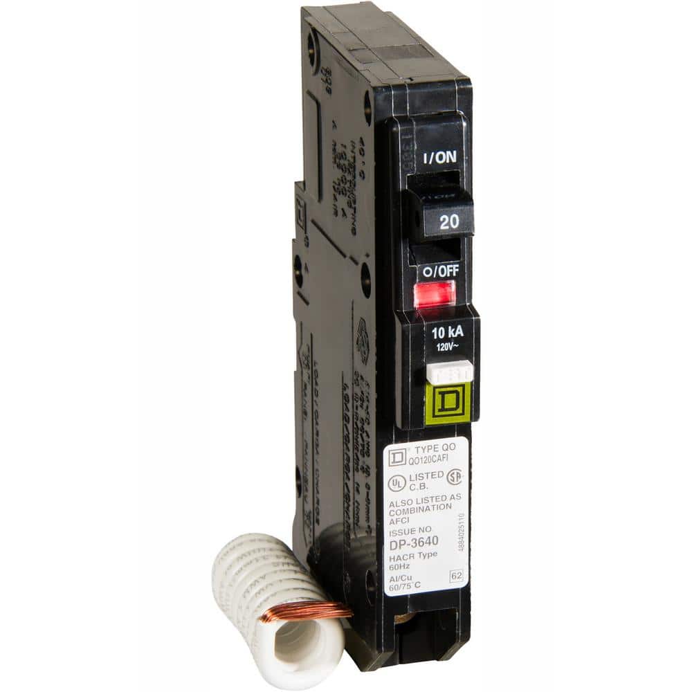 Square D QO 20 Amp Single-Pole Combination Arc Fault Circuit Breaker 12-Pack (QO120CAFIC12)
