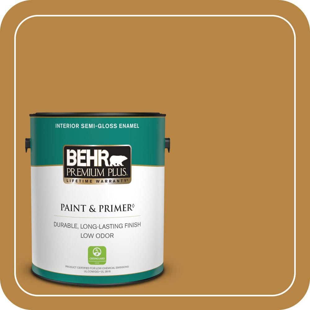 BEHR PREMIUM PLUS 1 gal. #M270-7 Wild Ginger Semi-Gloss Enamel Low Odor Interior Paint & Primer