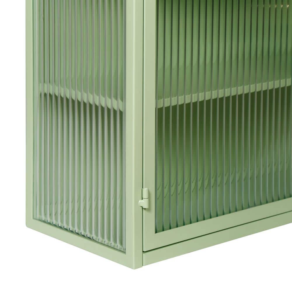 Unbranded 9.06 in. W 27.56 in. D 23.62 in. H Glass Doors Wall Linen Cabinet with Featuring Three-tier Storage (4)
