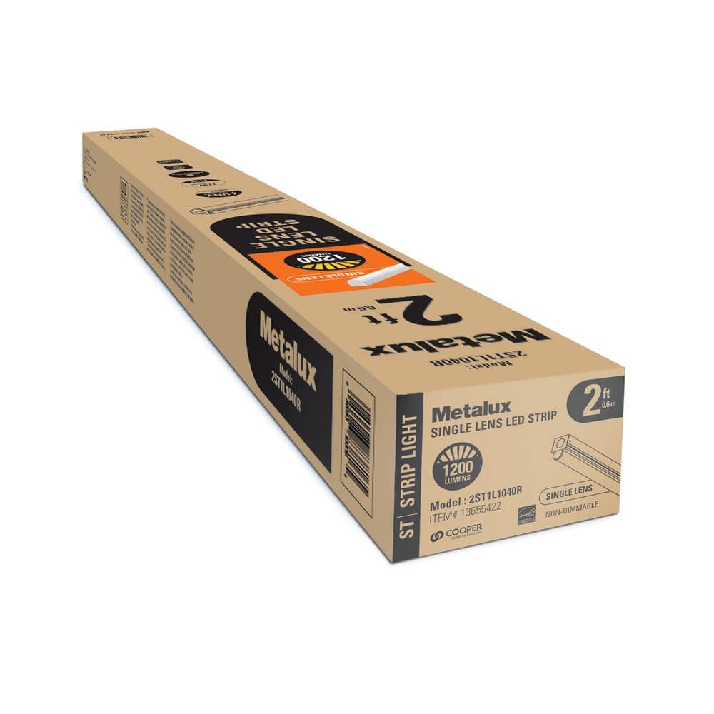 Metalux 2 ft. 16-Watt Equivalent, Integrated LED, White Finish, Strip Light Fixture, 4000K, 1150 Lumens (3)