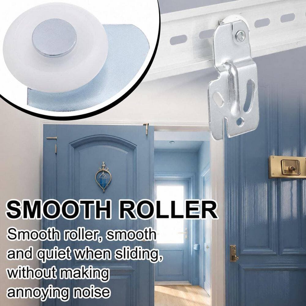 Unbranded 3/4 in. Flat Round Quiet Sliding Closet Door Roller Top Hung Bypass Door Roller Assembly 24 Pack (2)