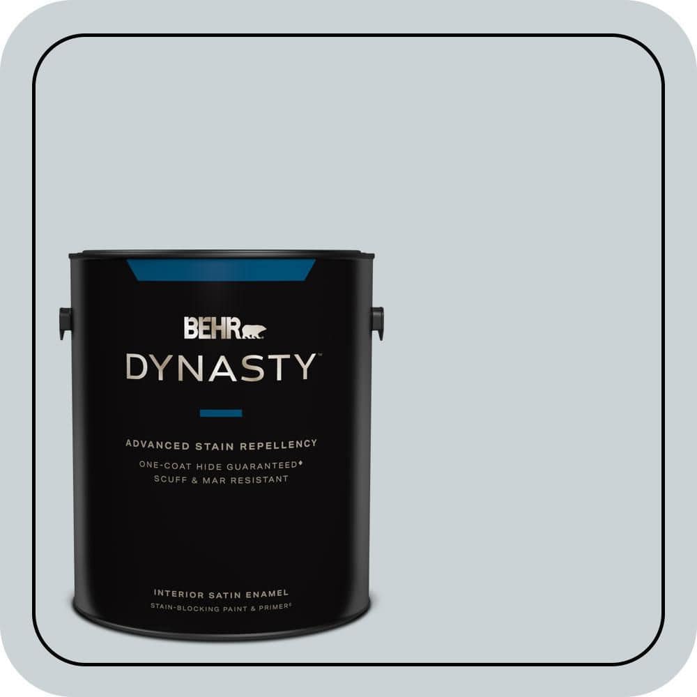 BEHR DYNASTY 1 gal. #N490-1 Absolute Zero Satin Enamel Stain-Blocking Interior Paint and Primer