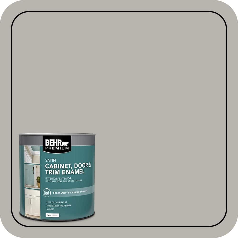 BEHR PREMIUM 1 qt. #PPU24-11 Greige Satin Enamel Interior/Exterior Cabinet, Door & Trim Paint