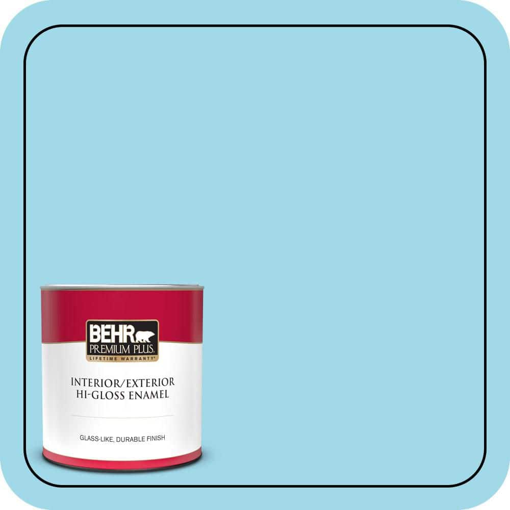 BEHR PREMIUM PLUS 1 qt. #520A-3 Nevada Sky Hi-Gloss Enamel Interior/Exterior Paint & Primer