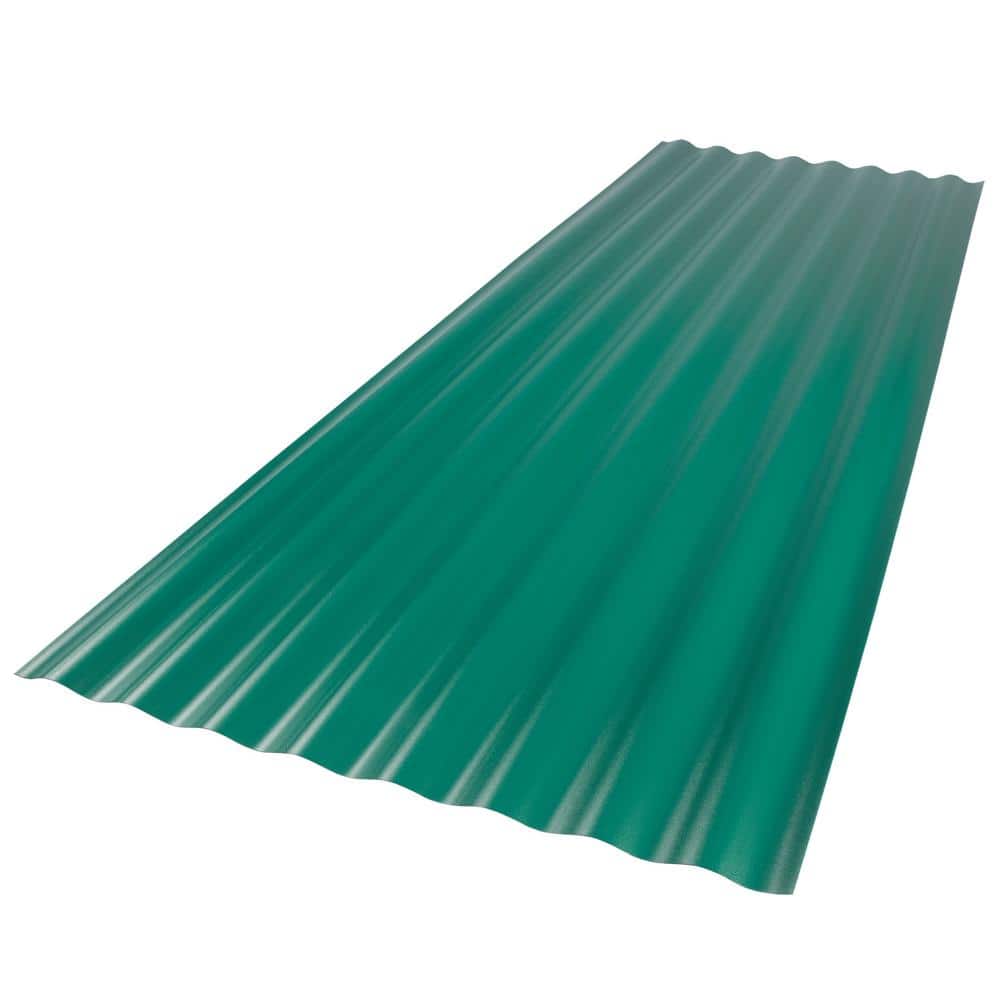 Suntop 26 in. x 6 ft. Corrugated Foam Polycarbonate Roof Panel in Rainforest Green