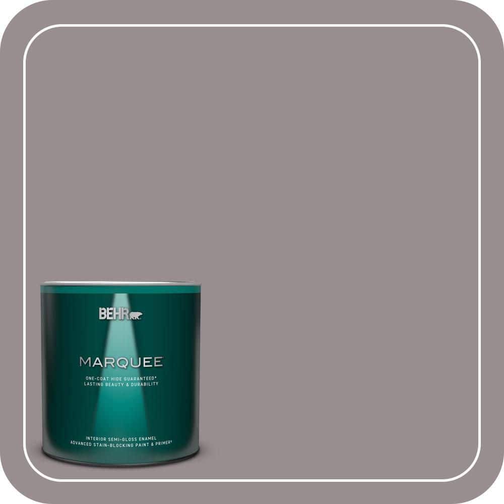 BEHR MARQUEE 1 qt. #QE-60 Heather Moor Semi-Gloss Enamel Interior Paint & Primer