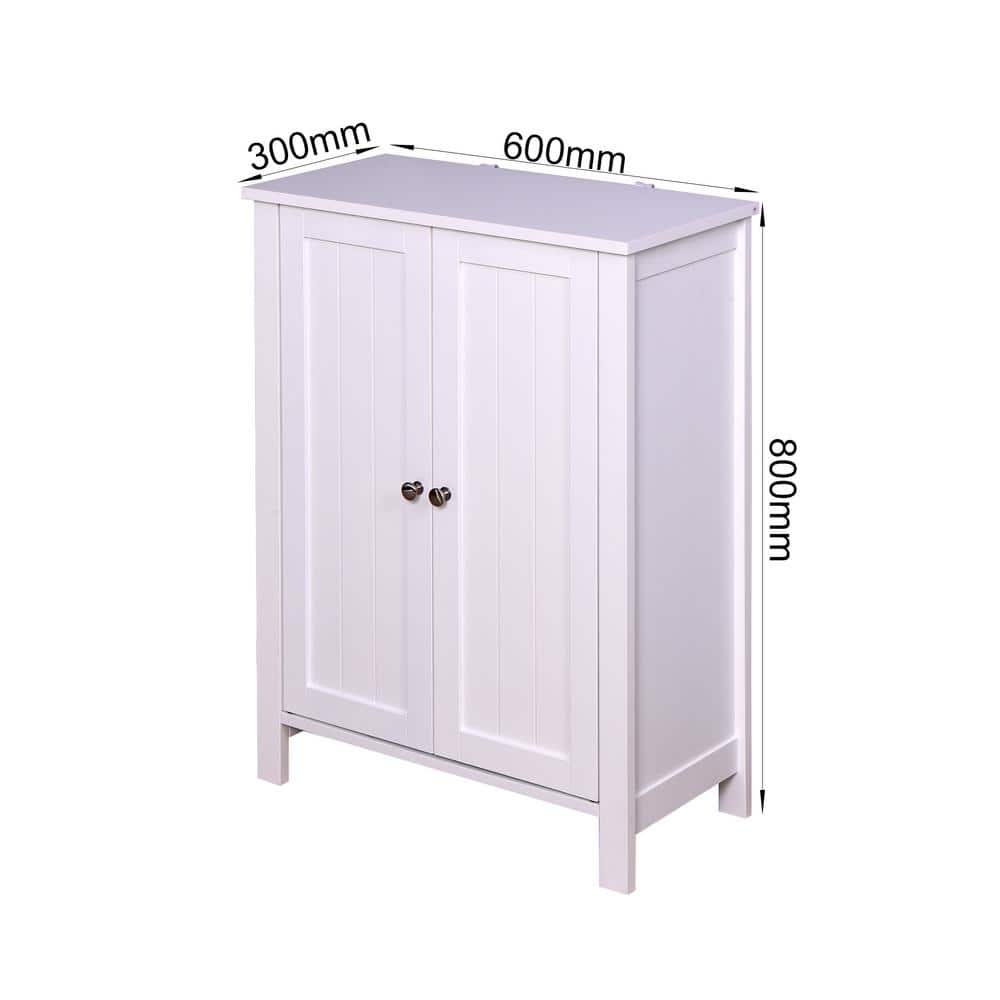 Tileon 23.6 in. W x 11.8 in. D x 31.5 in. H White MDF Free Standing Bathroom Storage Linen Cabinet with Adjustable Shelves (1)