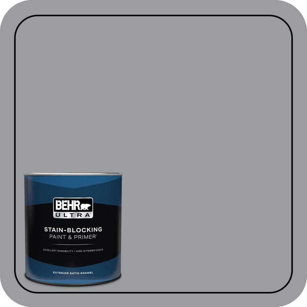 BEHR ULTRA 1 qt. #N500-4 Pencil Sketch Satin Enamel Exterior Paint & Primer