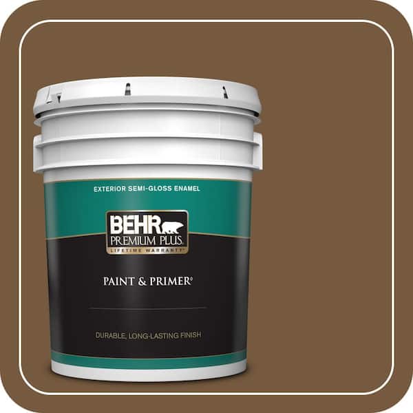 BEHR PREMIUM PLUS 1 gal. #290F-7 Wooden Cabin Semi-Gloss Enamel Low Odor Interior Paint & Primer (3)
