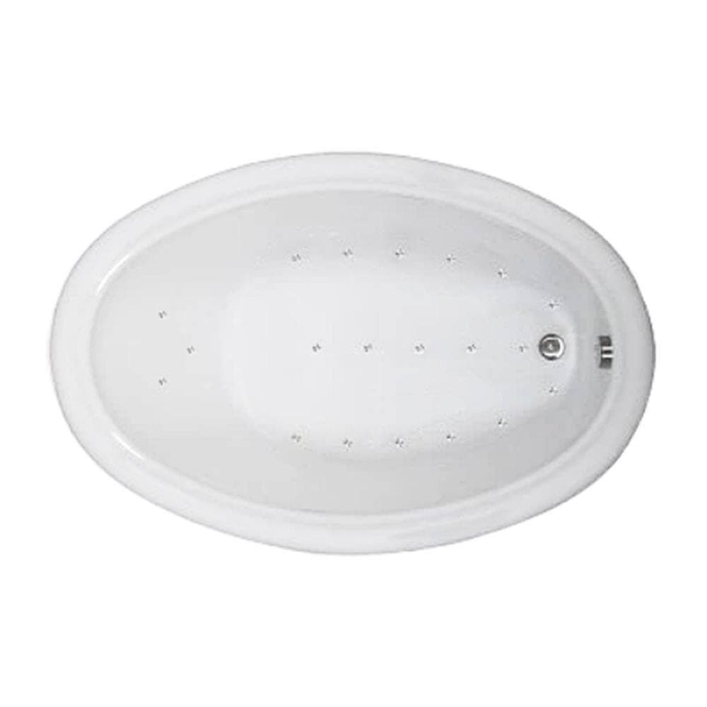 Comfortflo 60 in. x 42 in. Acrylic Oval Drop-in Air Bathtub with Reversible Drain in White (2)