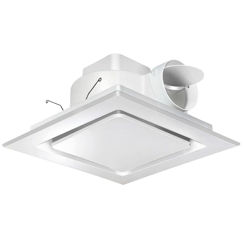 Wudkey 1-Piece Bathroom Accessory Set in White, Bathroom Exhaust Fan 10 in. Panel Ultra Quiet without Light, 110CFM, 4 in. Duct (1)