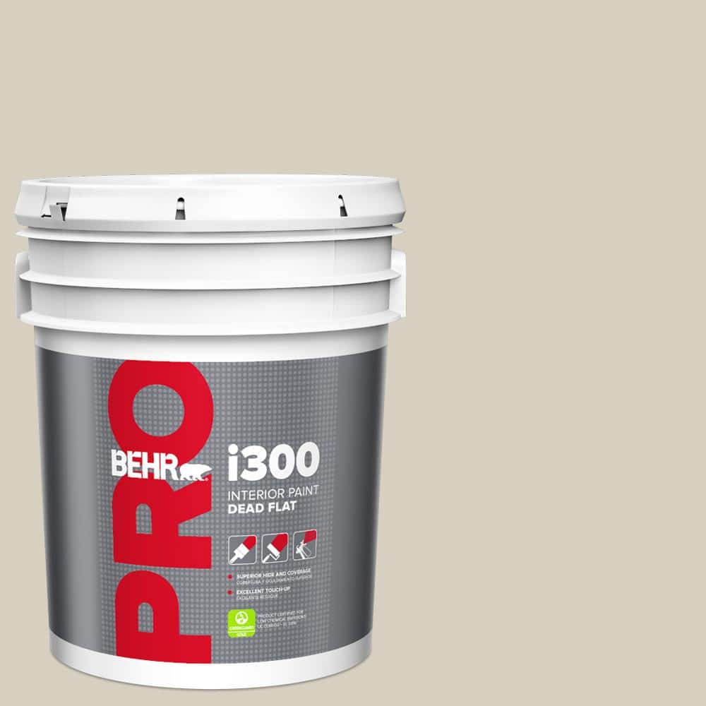 BEHR PRO 5 Gal. #PPU7-09 Aged Beige Dead Flat Interior Paint