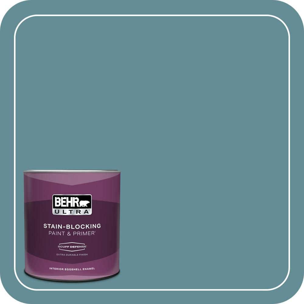 BEHR ULTRA 1 qt. #S450-5 Oarsman Blue Extra Durable Eggshell Enamel Interior Paint & Primer