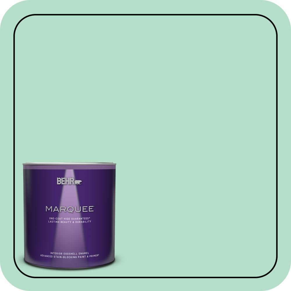 BEHR MARQUEE 1 qt. #480C-3 Aqua Bay Eggshell Enamel Interior Paint & Primer (1)