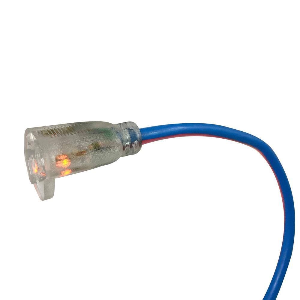 US Wire and Cable Extreme 100 ft. 14 / 3 Cold Weather Indoor/Outdoor Extension Cord with Lighted End, Blue (3)