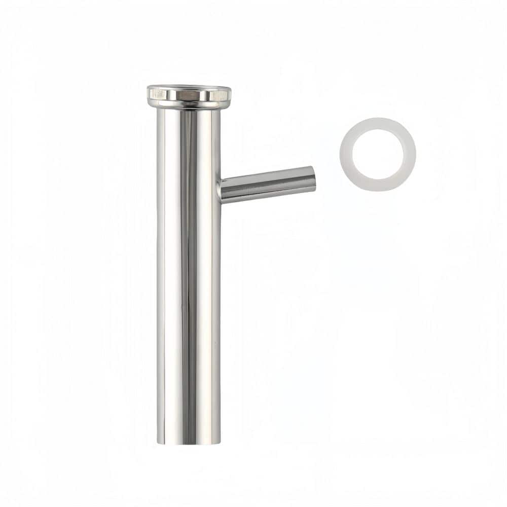 Everbilt 1-1/2in. x 8in. 24-Gauge Chrome-Plated Brass Slip-Joint Sink Drain Tailpiece Extension Tube with Hi-Line Branch-DB (1)