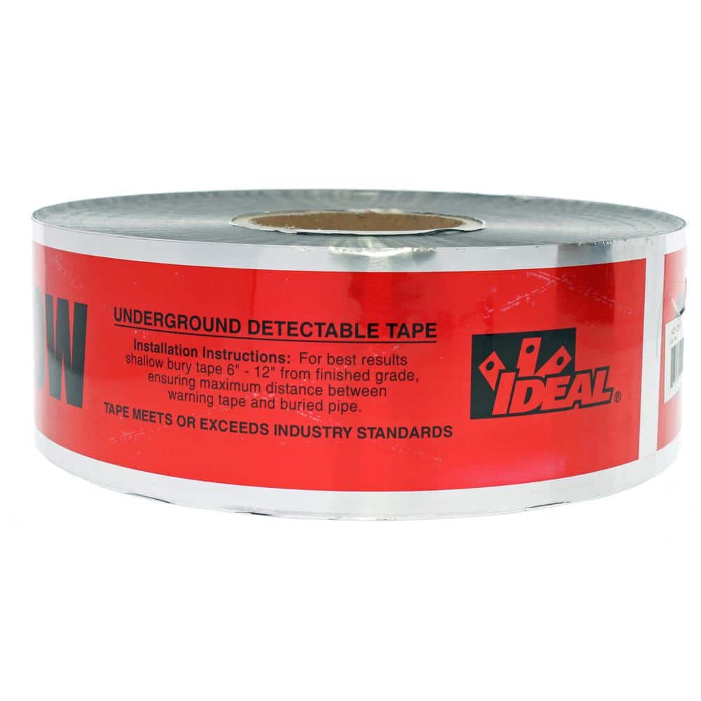 IDEAL 3.0 in. x 1000 ft. Detectable Underground Tape Caution Buried Electric Line, Red (2)