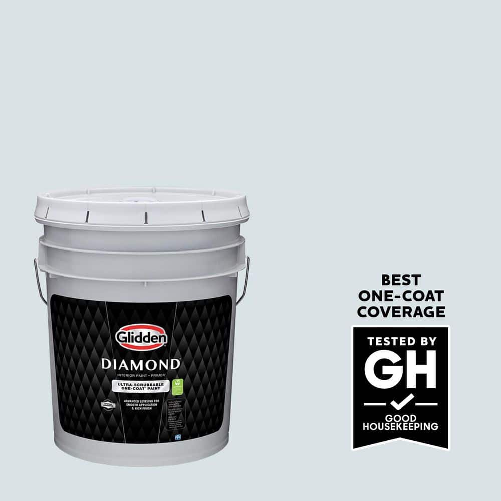 Glidden Diamond 5 gal. Subtle Blue PPG1152-1 Satin Interior Paint with Primer