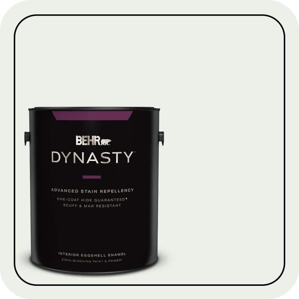 BEHR DYNASTY 1 gal. #470E-1 Breakwater White Eggshell Enamel Interior Stain-Blocking Paint & Primer