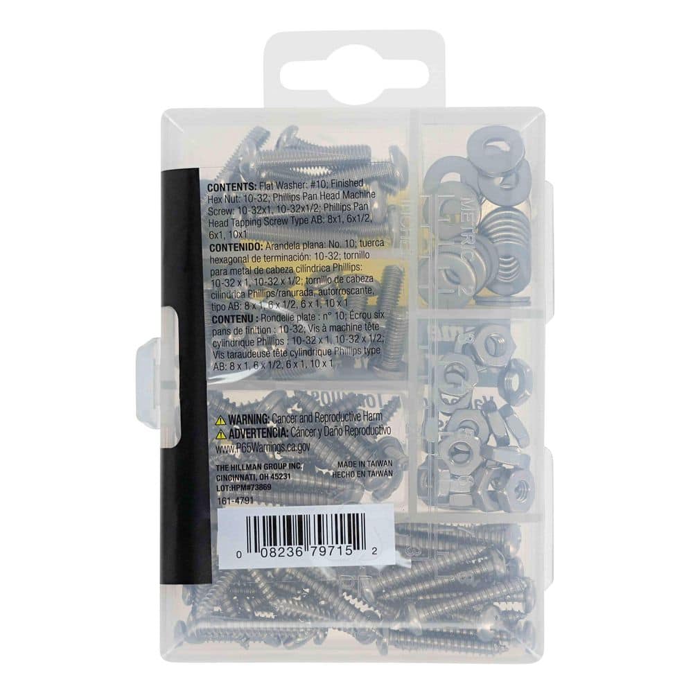 Hillman Stainless Steel Home Screw Assorted Kit (130-Pack) (2)