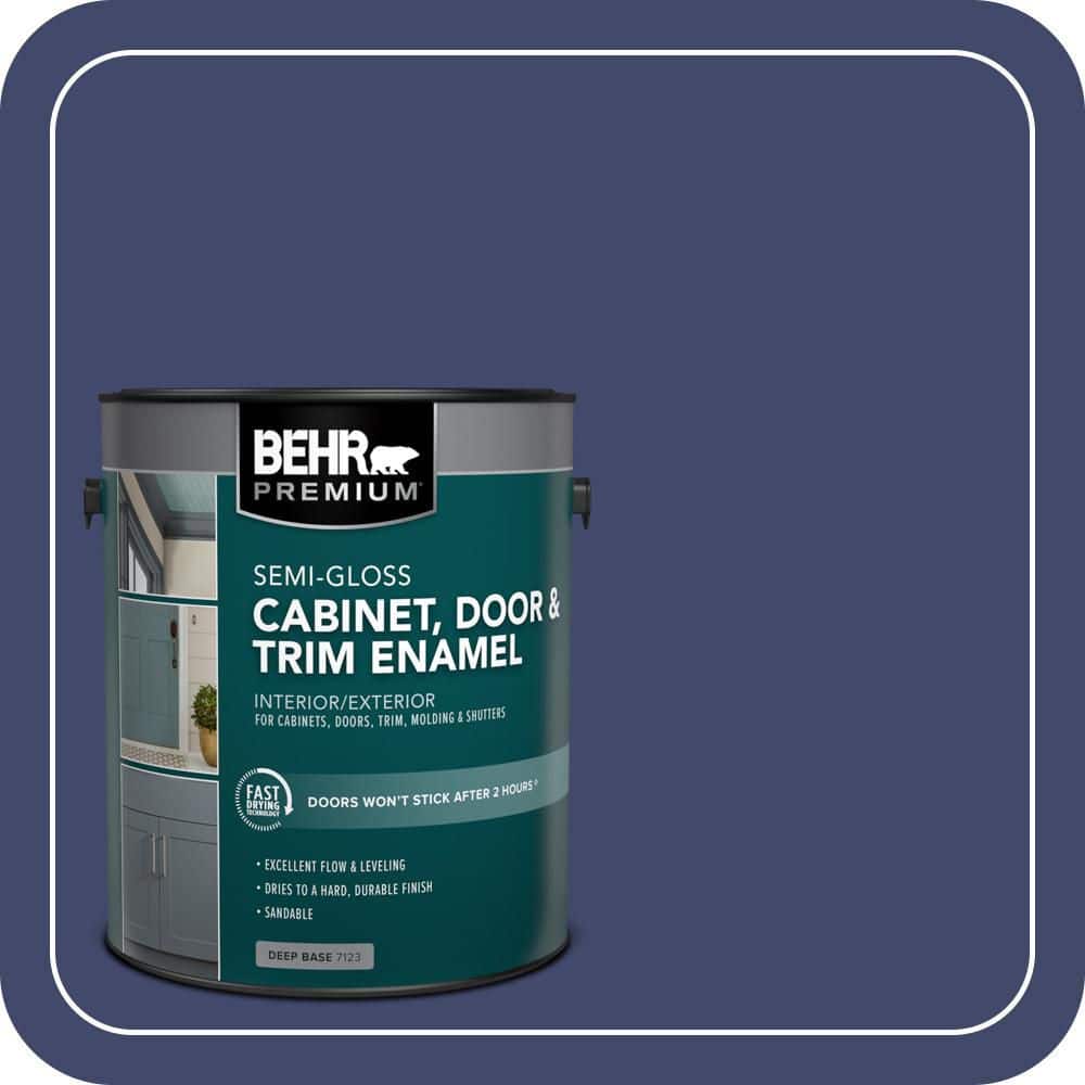 BEHR PREMIUM 1 gal. #PPU15-01 Nobility Blue Semi-Gloss Enamel Interior/Exterior Cabinet, Door & Trim Paint