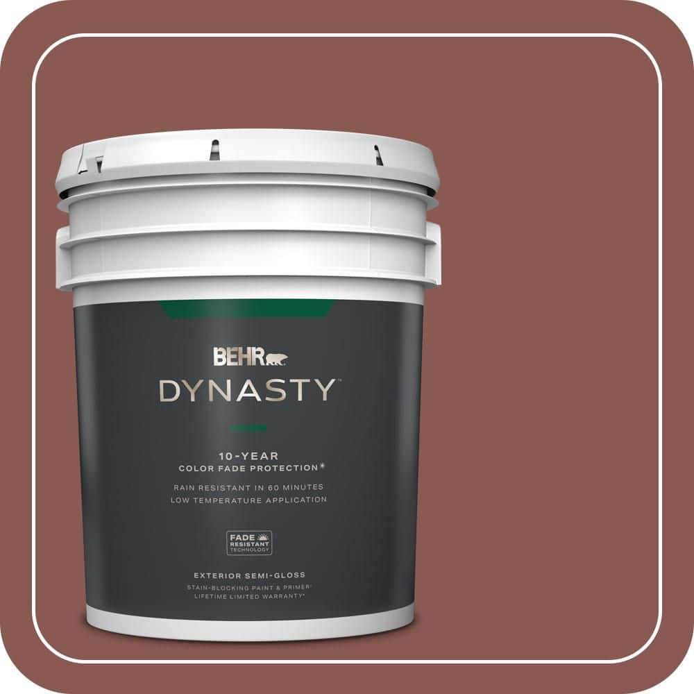 BEHR DYNASTY 5 gal. #MQ1-20 Rust Semi-Gloss Exterior Stain-Blocking Paint & Primer