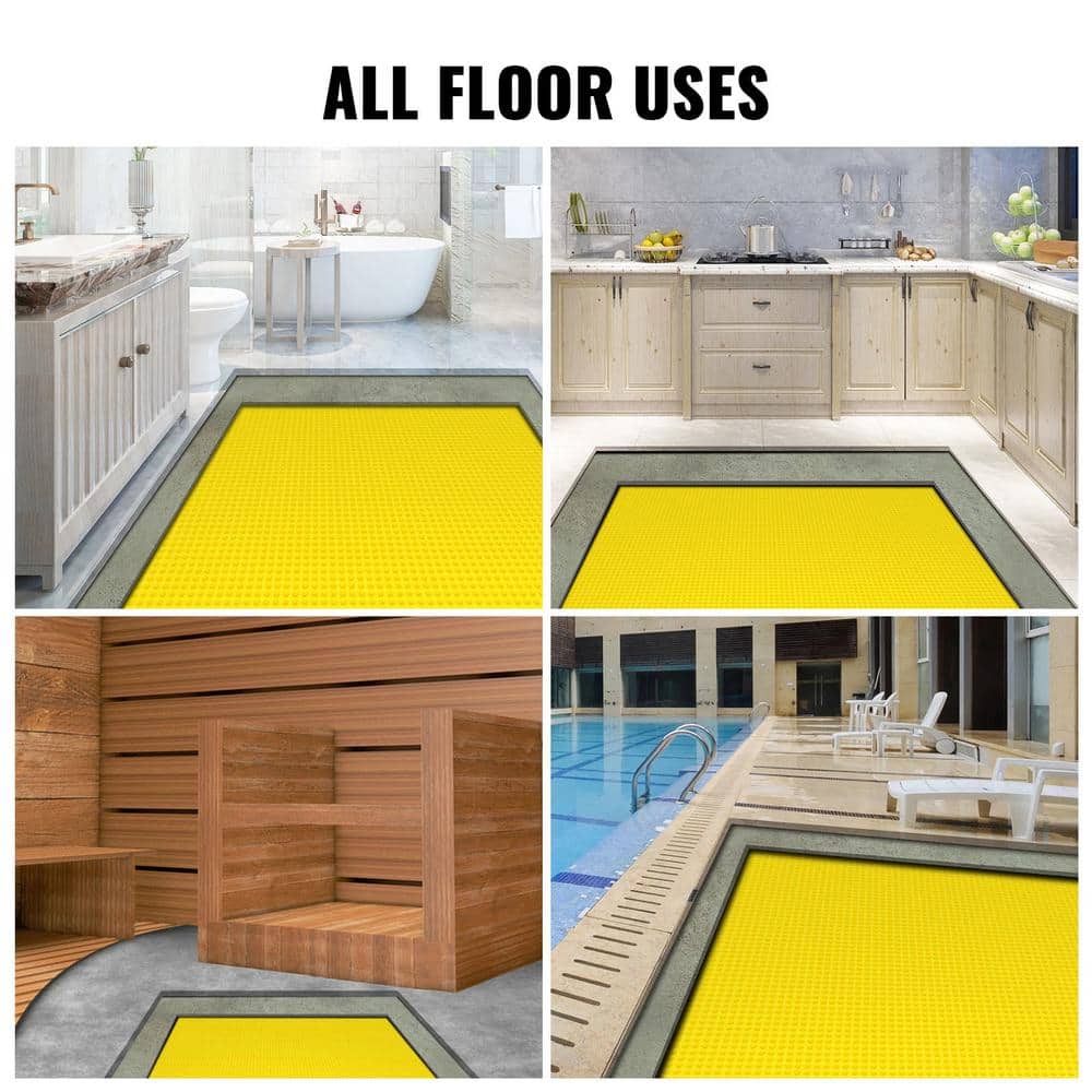Adrinfly 240 in. L x 36 in. W Polyethylene Shower Pan Liner Uncoupling Membrane Water-Proof Crack-Proof Thick Tile Underlayment (2)