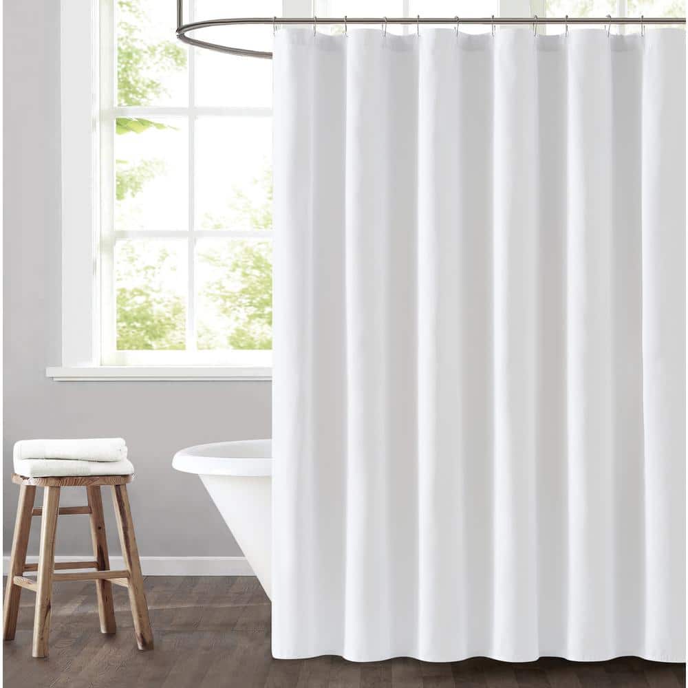 Truly Soft Everyday White 72 in. W x 72 in. L Microfiber Polyester Shower Curtain (2)