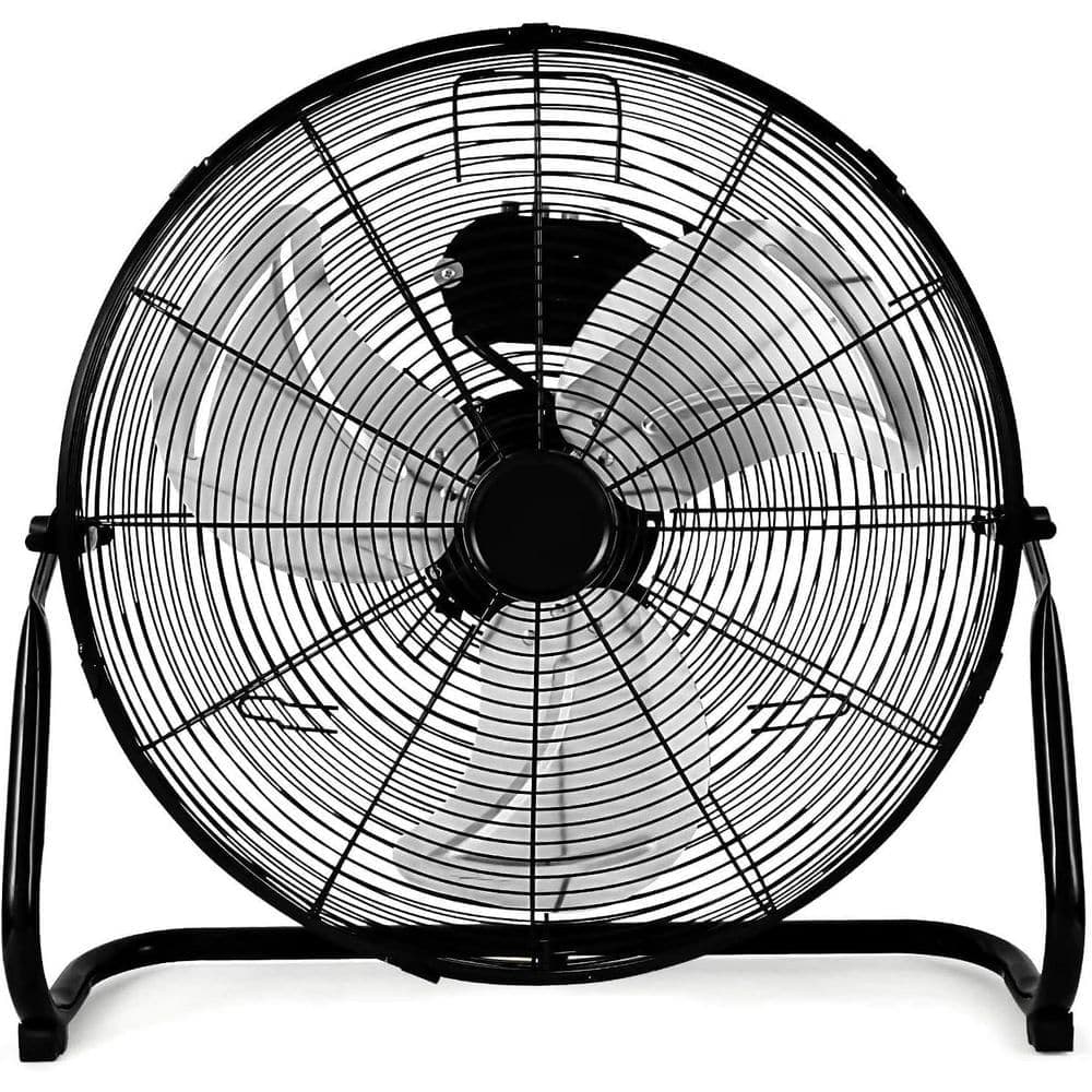 Tidoin 20 in. 3-Speed Metal High Velocity Heavy Duty Floor Fan in Black (1)