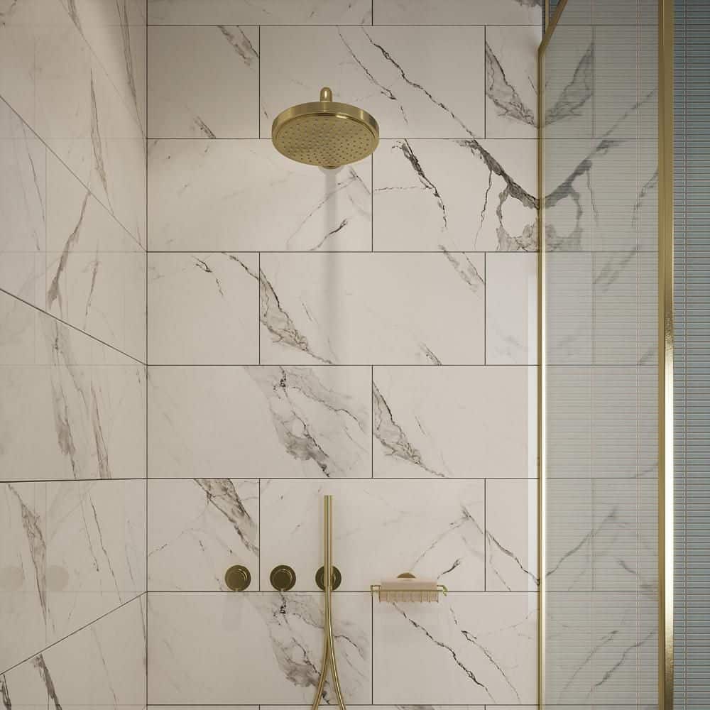 Jeffrey Court Winters Peak White 10 in. x 22 in. Subway Gloss Ceramic Wall Tile (1.464 sq. ft. /Each) (3)