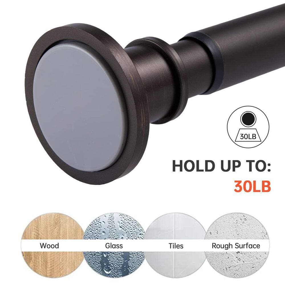 Wudkey 43-72 in. 304 Stainless Steel Tension Shower Curtain Rod, Rustproof Non-Slip Industrial Rod, Bronze (3)