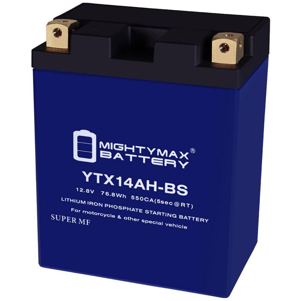 MIGHTY MAX BATTERY YTX14AH-BSLIFEPO4-12-Volt 12 AH, 400 CCA, Lithium Iron Phosphate (LiFePO4) Battery (1)