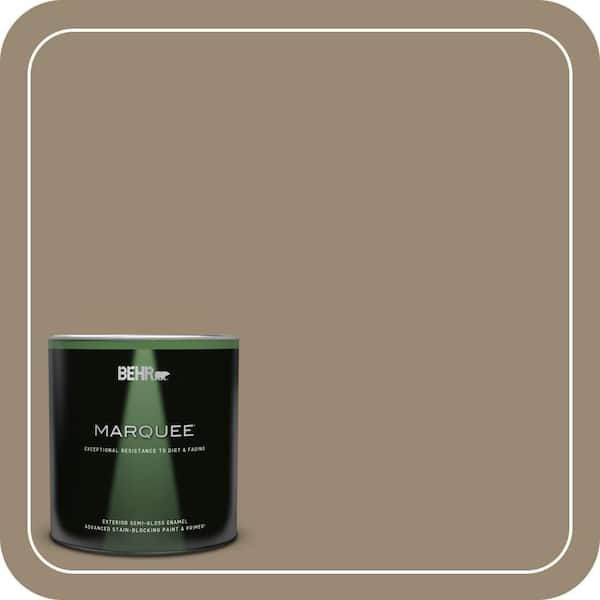 BEHR MARQUEE 1 qt. #N310-5 Weathered Fossil Semi-Gloss Enamel Exterior Paint & Primer (2)