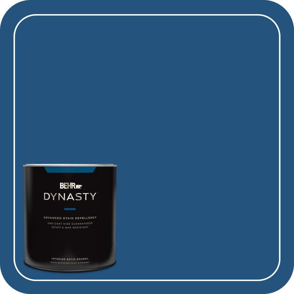 BEHR DYNASTY 1 qt. #S-H-570 Blueberry Twist Satin Enamel Interior Stain-Blocking Paint and Primer