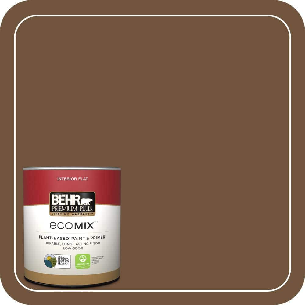 BEHR PREMIUM PLUS 1 qt. #PPU4-20 Ancient Root Flat EcoMix Plant-Based Interior Paint & Primer (1)