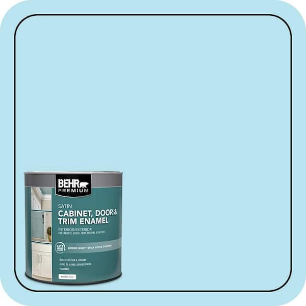 BEHR PREMIUM 1 qt. #P490-1 Ocean Front Satin Enamel Interior/Exterior Cabinet, Door & Trim Paint (2)