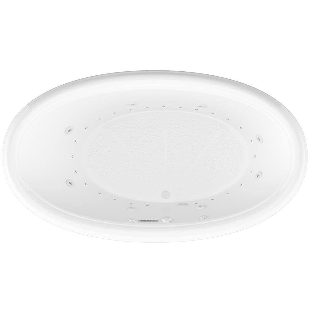Universal Tubs Topaz Diamond Series 78 in. Oval Drop-in Whirlpool and Air Bath Tub in White (2)