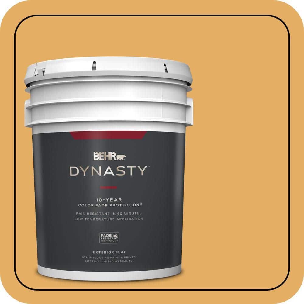 BEHR DYNASTY 5 gal. #MQ4-11 Lamplit Flat Exterior Stain-Blocking Paint & Primer