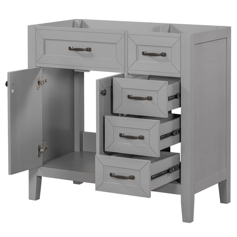 Virubi 35.5 in. Bath Vanity Cabinet without Top with 3 Drawers (3)