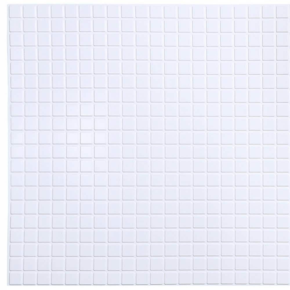 Dundee Deco 3D Falkirk Retro III 38 in. x 19 in. White Faux Mosaic PVC Decorative Wall Paneling (1)