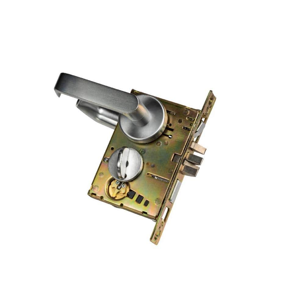 Taco DXML Series Right-Hand Heavy-Duty Commercial Mortise Lock with Sectional Leverset, Grade 1 Entry in Brushed Chrome (2)