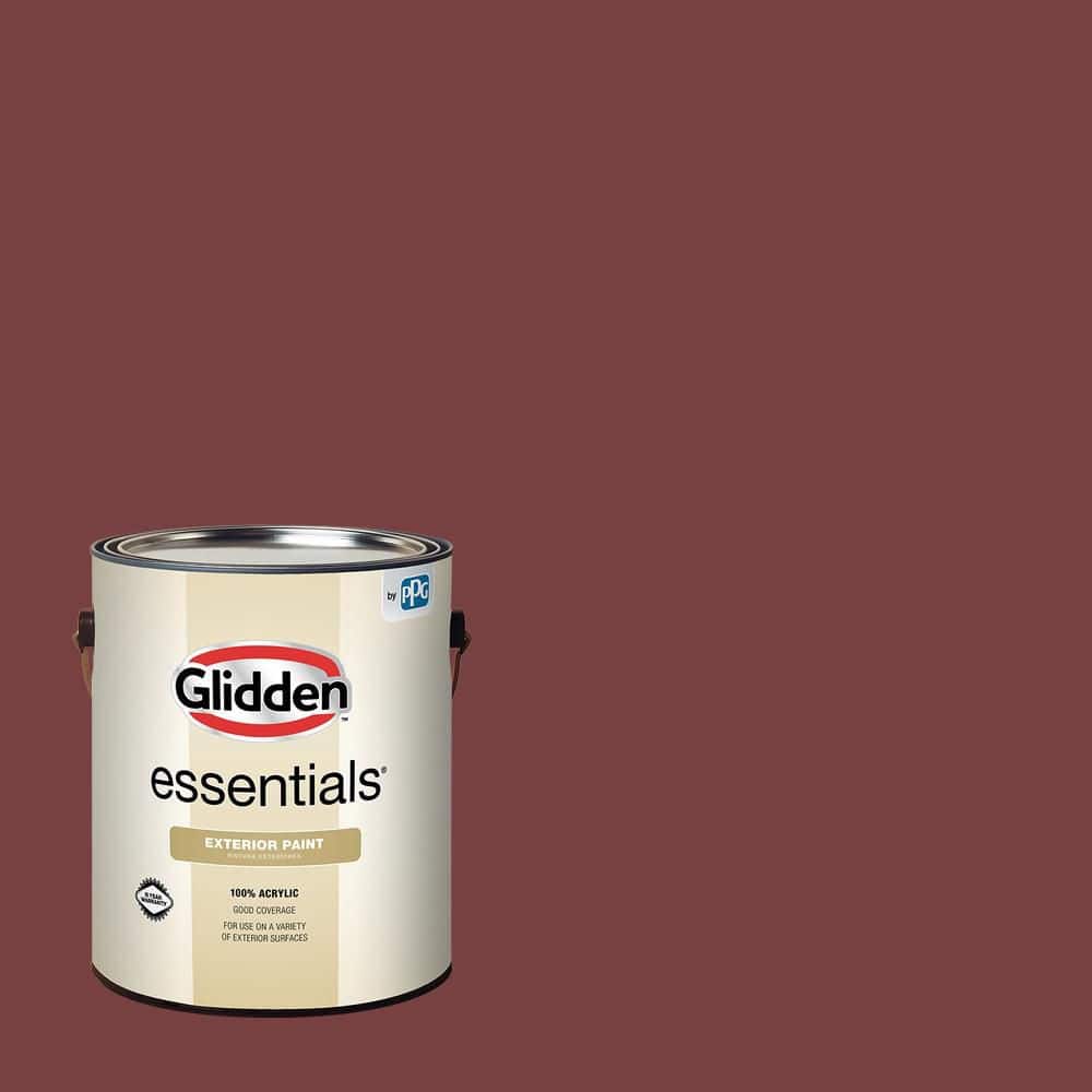 Glidden Essentials 1 gal. PPG1055-7 Bordeaux Flat Exterior Paint