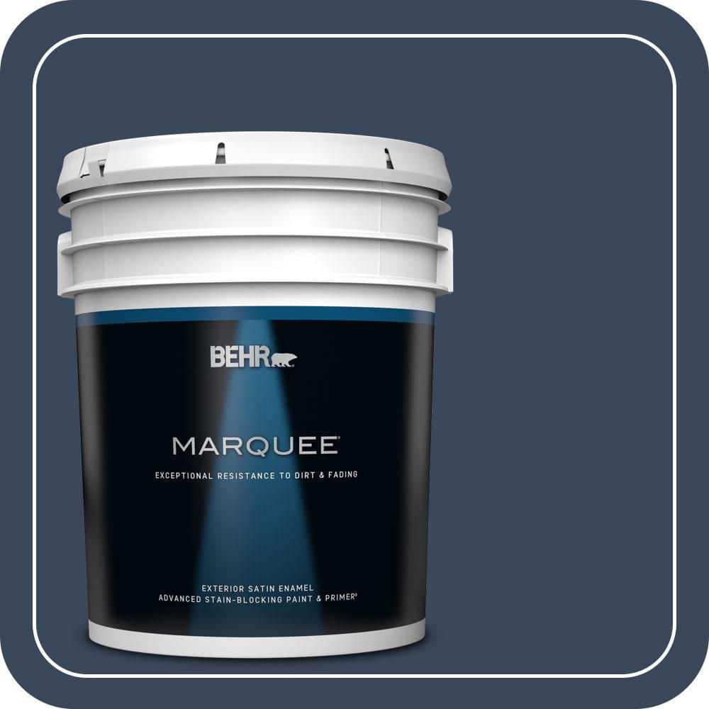 BEHR MARQUEE 5 gal. #M500-7 Very Navy Satin Enamel Exterior Paint & Primer